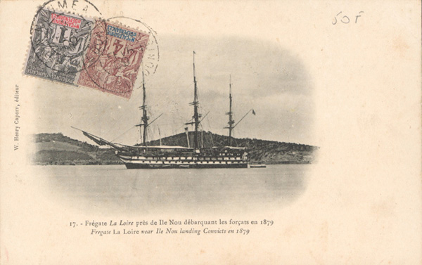 la Loire près de l'île Nou débarquants les forçats en 1879