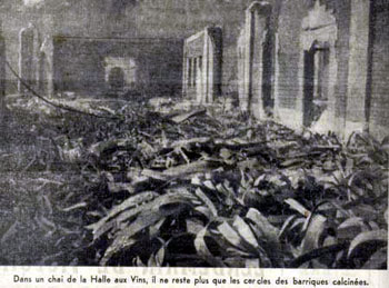Halle aux vins après bombardement